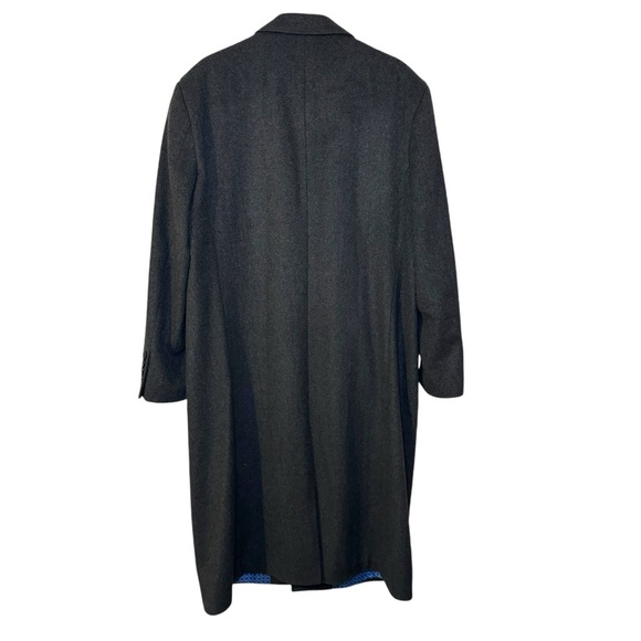 NEW Arthur Black Cashmere Wool blend Charcoal Gray full length overcoat top coat - Picture 8 of 15